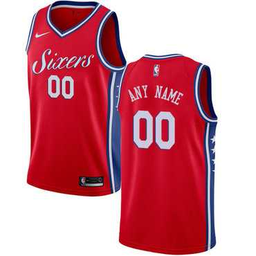 Women%27s Customized Philadelphia 76ers Swingman Red Nike Statement EditionJersey->customized nba jersey->Custom Jersey
